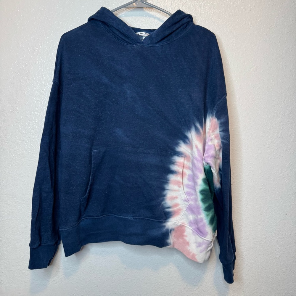 Wildfox Hadley Navy Tie Dye Hoodie Size Large